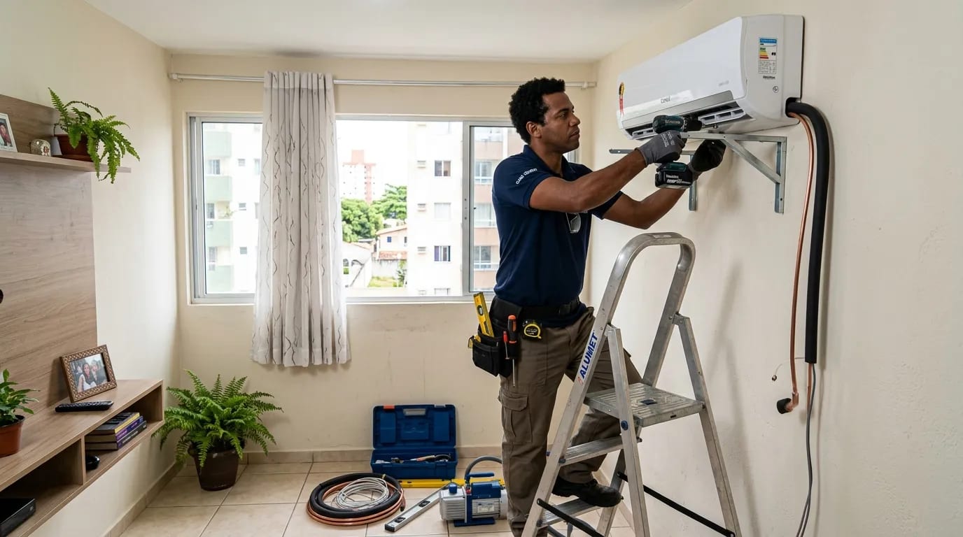 Instalação de ar-condicionado split em Cuiabá‑MT