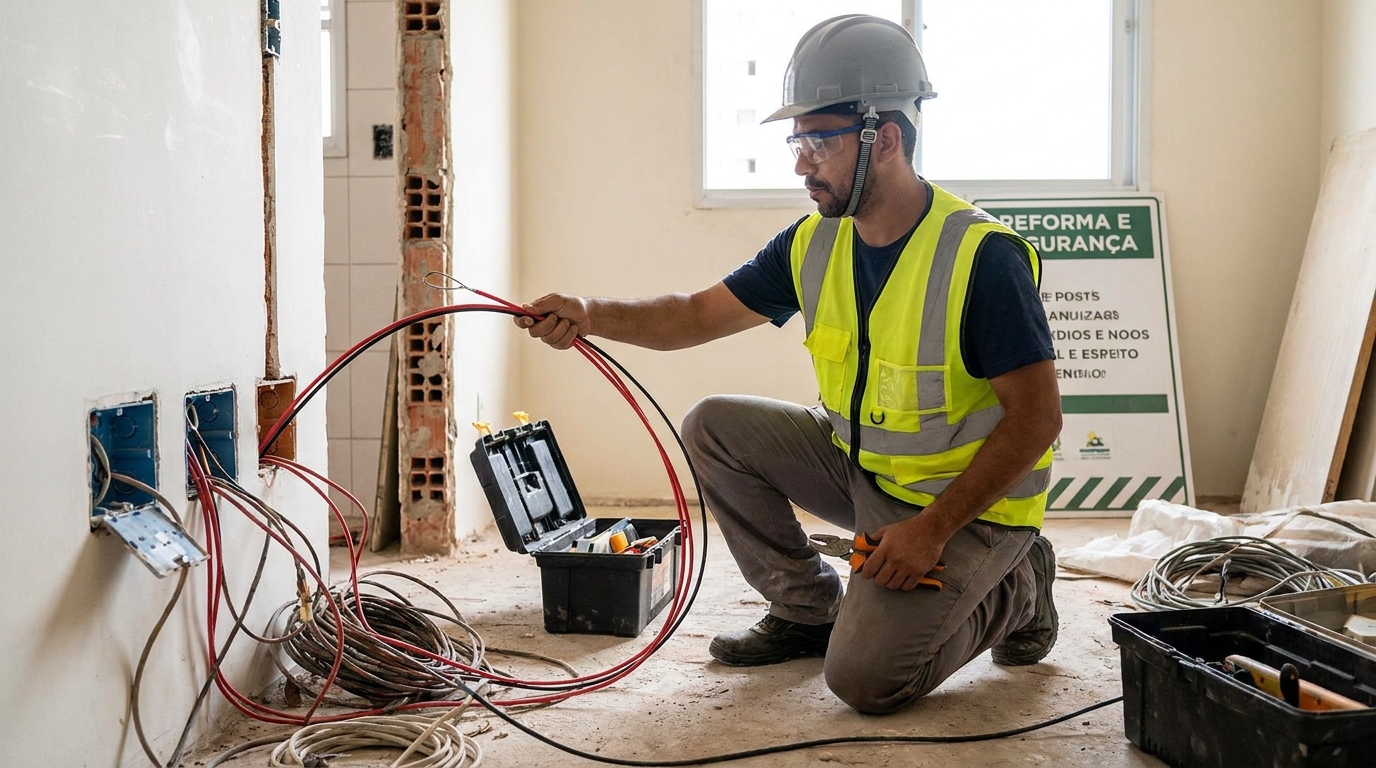 Substituição de fios antigos em Cuiabá‑MT